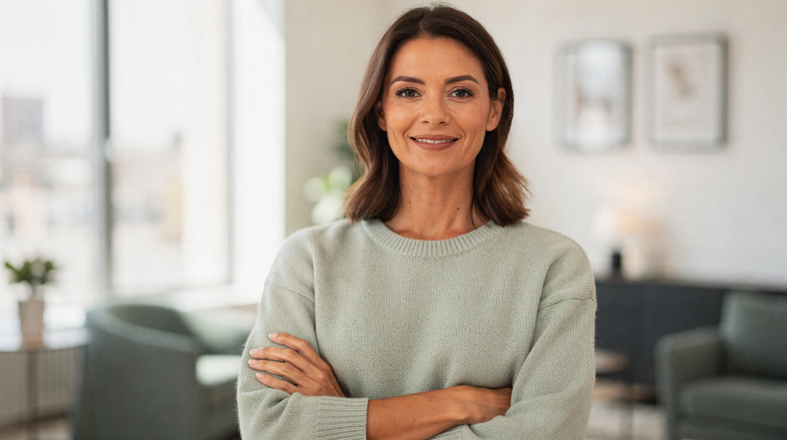Smiling woman, women’s mental health care