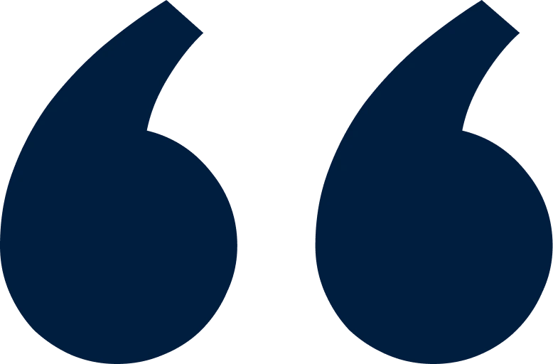 Patient testimonial quotation mark