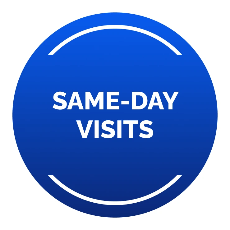 Same-day visits badge