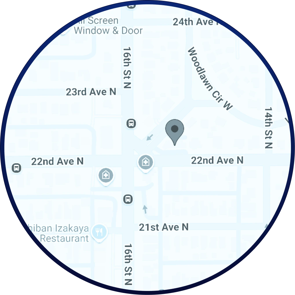 Map of the Affiliated Health Clinics location in St. Petersburg, FL