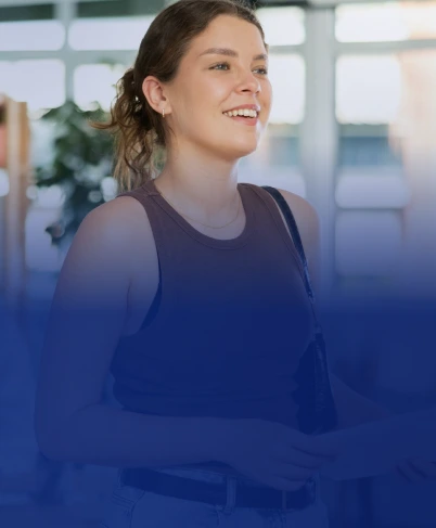 Smiling patient at a fitness center