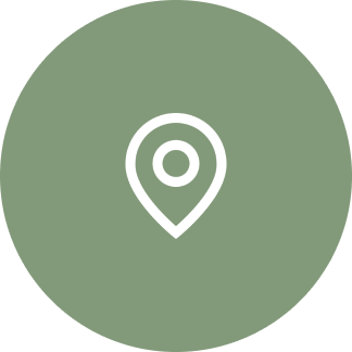 Location pin icon on green circular background
