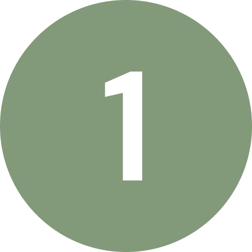 Number 1 in white text on green circular background
