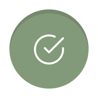 Green circle with white checkmark icon