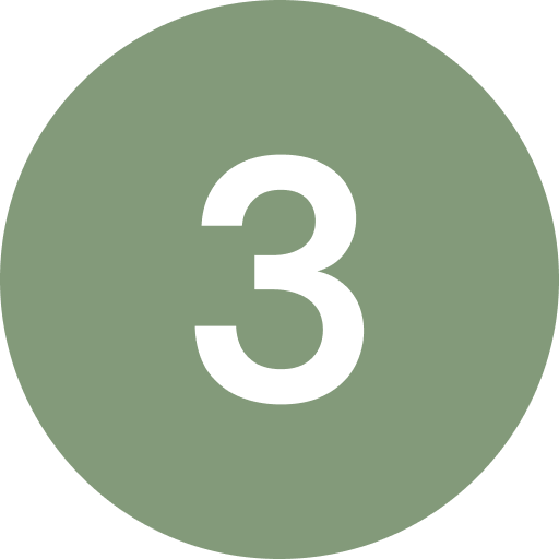 Number 3 in white text on green circular background