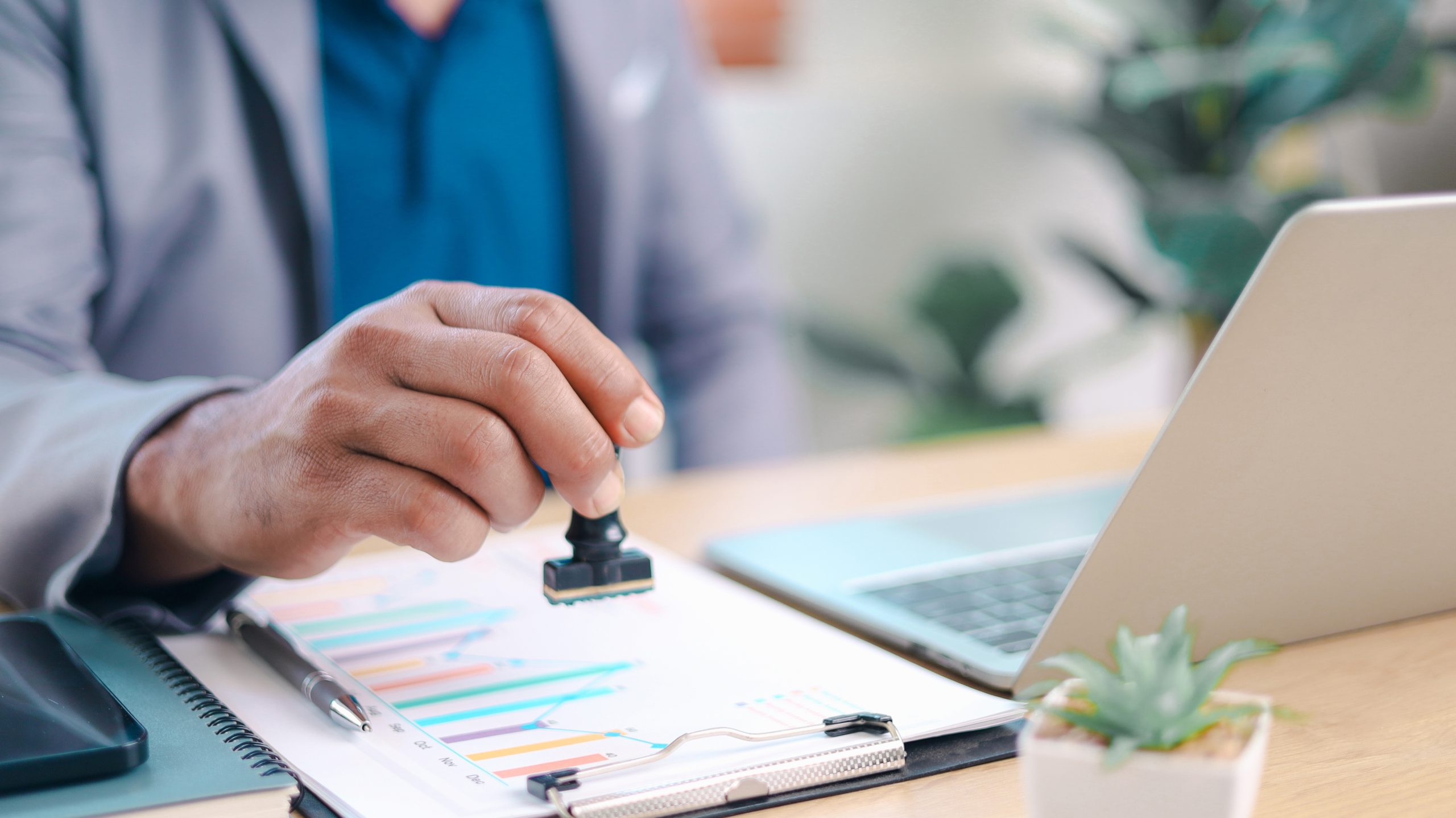Medical professional reviewing a healthcare report