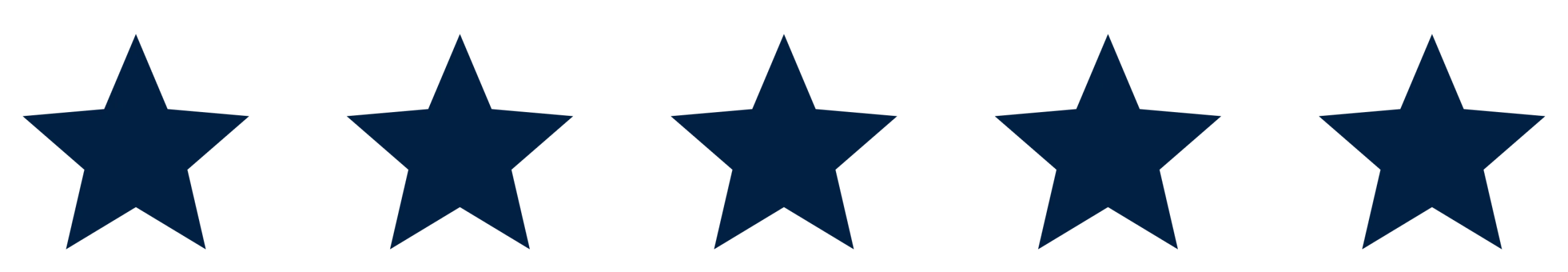 Five filled stars rating
