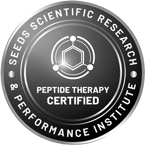 Seeds Scientific Research Peptide Therapy Certified badge from Performance Institute