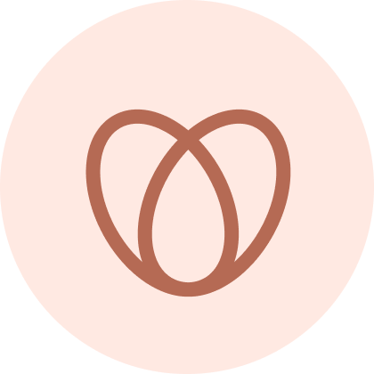 Heart outline icon on pink circular background