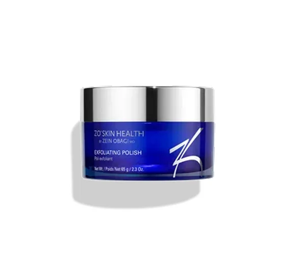 ZO Skin Health Exfoliating Polish jar with blue band, 60 g pads for exfoliation