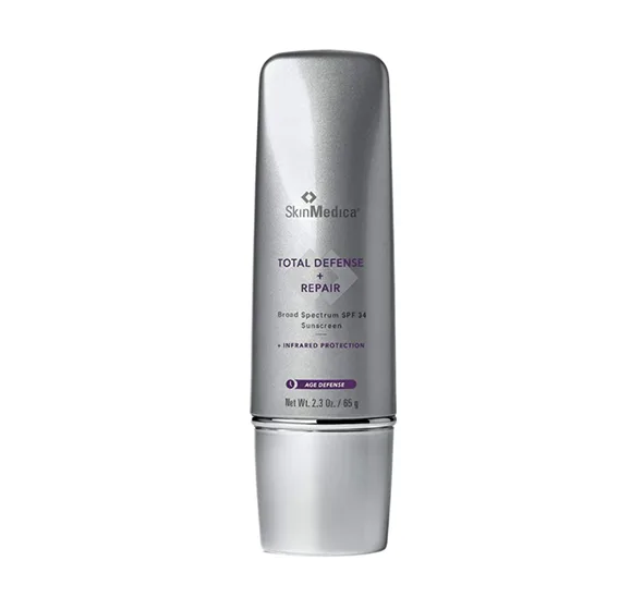 SkinMedica Total Defense Repair broad spectrum SPF 34 sunscreen with infrared protection, 2.3 oz tube