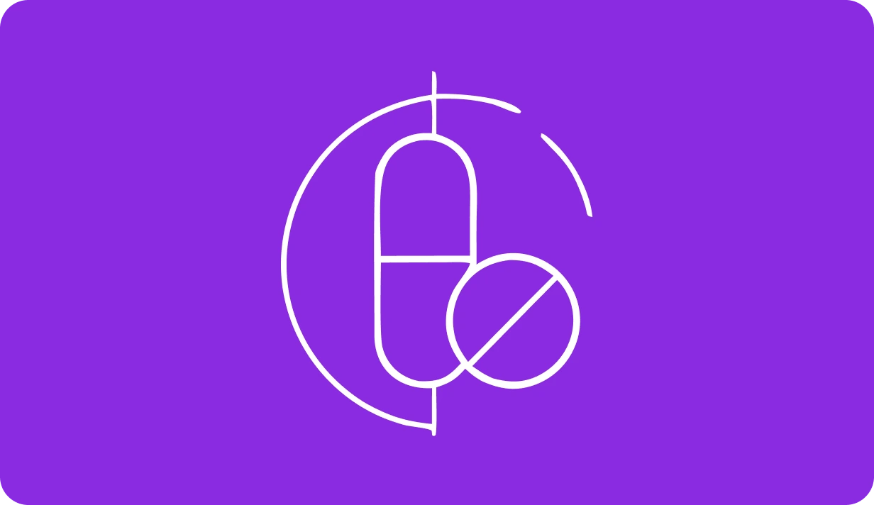 Medication management icon: a capsule and tablet
