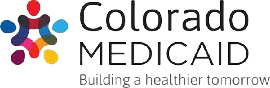 Colorado MEDICAID logo with colorful figures and tagline Building a healthier tomorrow
