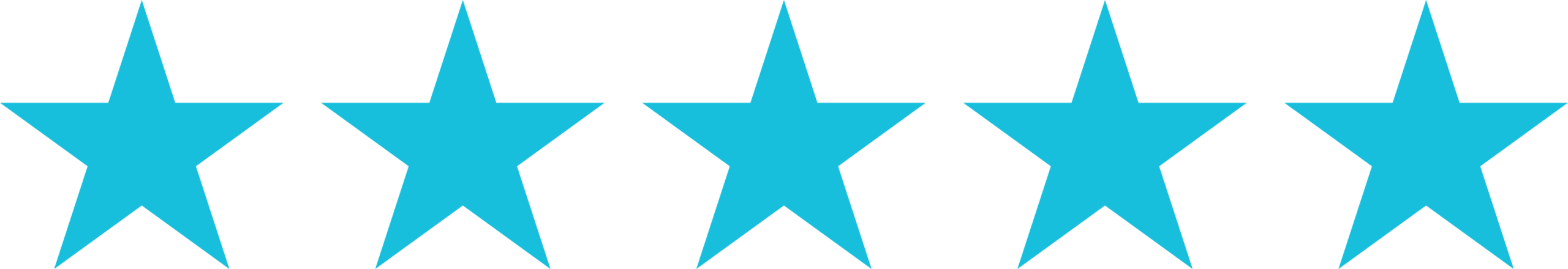 Five blue stars in a row