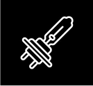 Icon of a repair tool on black background