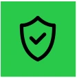 Shield with checkmark icon on green background