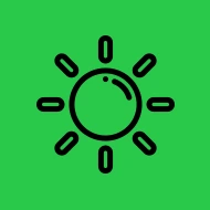 Sun icon representing sunlight exposure