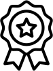 Award badge with star and ribbon