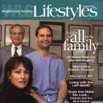 Lifestyles magazine cover featuring three people and articles about family and cosmetic procedures