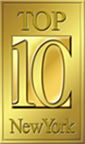 TOP 10 New York award seal in gold