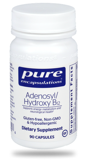 Pure Encapsulations Adenosyl/Hydroxy B12 dietary supplement bottle, 90 capsules