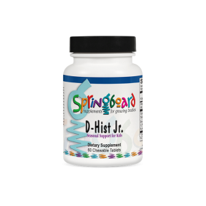 Spinoboard D-Hist Jr. dietary supplement bottle, 60 chewable tablets for kids