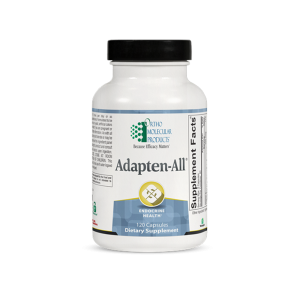 Adapten-All 120-capsule dietary supplement bottle for endocrine health by Ortho Molecular Products