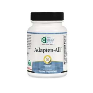 Adapten-All 60-capsule dietary supplement bottle for endocrine health by Ortho Molecular Products