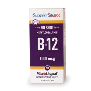 Superior Source B-12 1000 mcg methylcobalamin microlingual tablets, 60 count