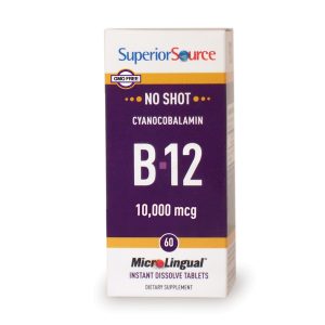 Superior Source B-12 10,000 mcg cyanocobalamin microlingual tablets, 60 count