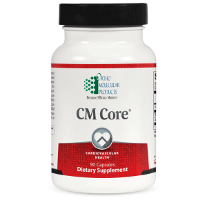 Ortho Molecular Products CM Core cardiovascular health dietary supplement bottle with 90 capsules