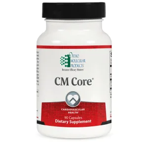Ortho Molecular Products CM Core cardiovascular health dietary supplement bottle with 90 capsules