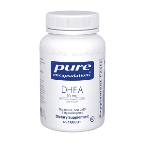 Pure Encapsulations DHEA 10 mg dietary supplement bottle with 60 capsules