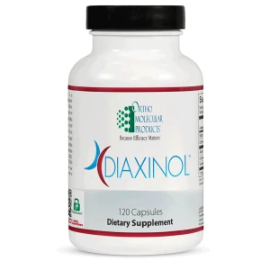 Ortho Molecular Products Diaxinol dietary supplement bottle with 120 capsules