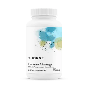 Thorne Hormone Advantage DIM with pomegranate and broccoli extract dietary supplement bottle with 60 capsules