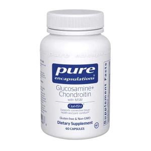 Pure Encapsulations Glucosamine+ Chondroitin with MSM dietary supplement bottle, 60 capsules