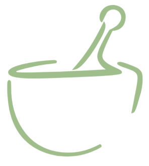 Mortar and pestle outline icon in green