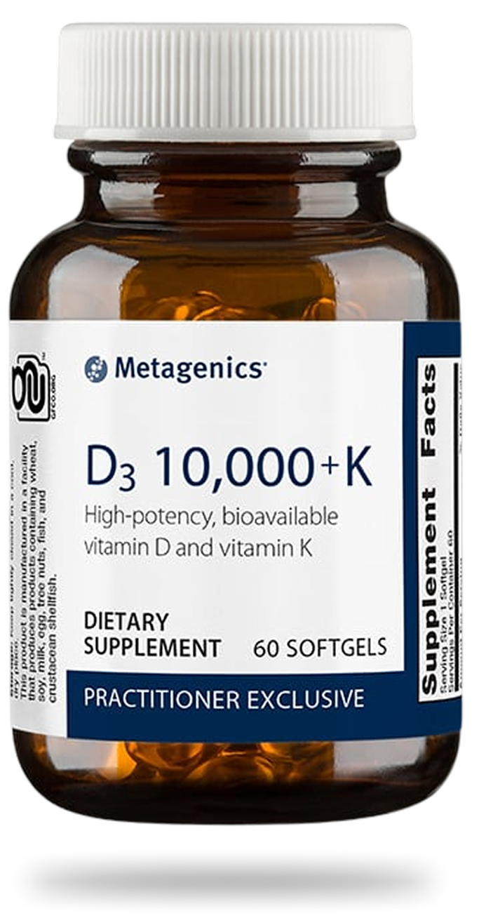 Metagenics D3 10,000 + K high-potency bioavailable vitamin D and K