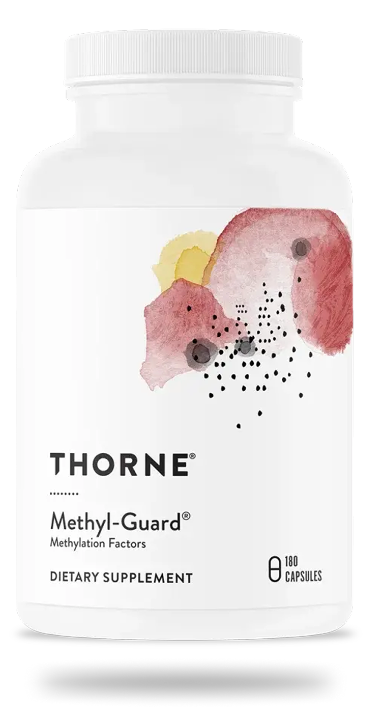 Thorne Methyl-Guard Methylation Factors dietary supplement bottle, 180 capsules