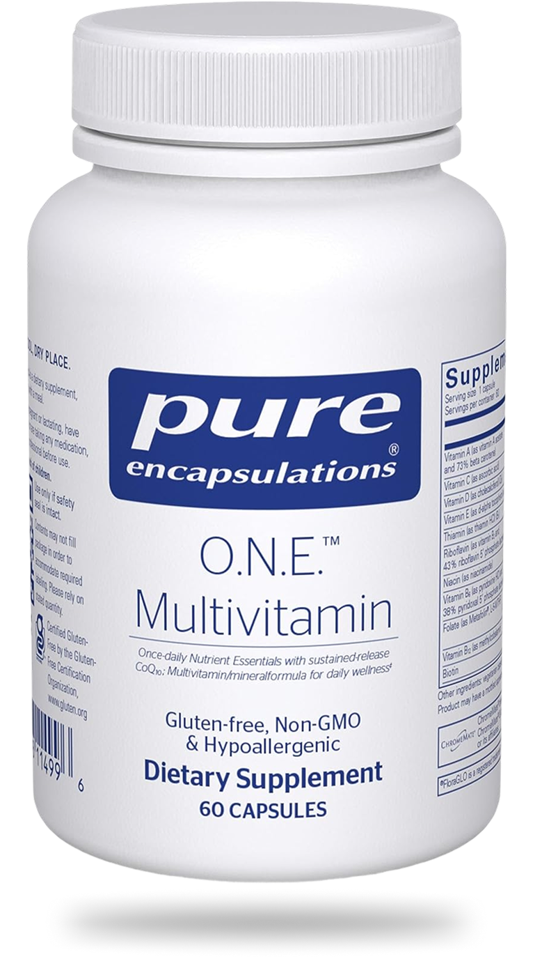 Pure Encapsulations O.N.E. Multivitamin bottle containing 60 capsules