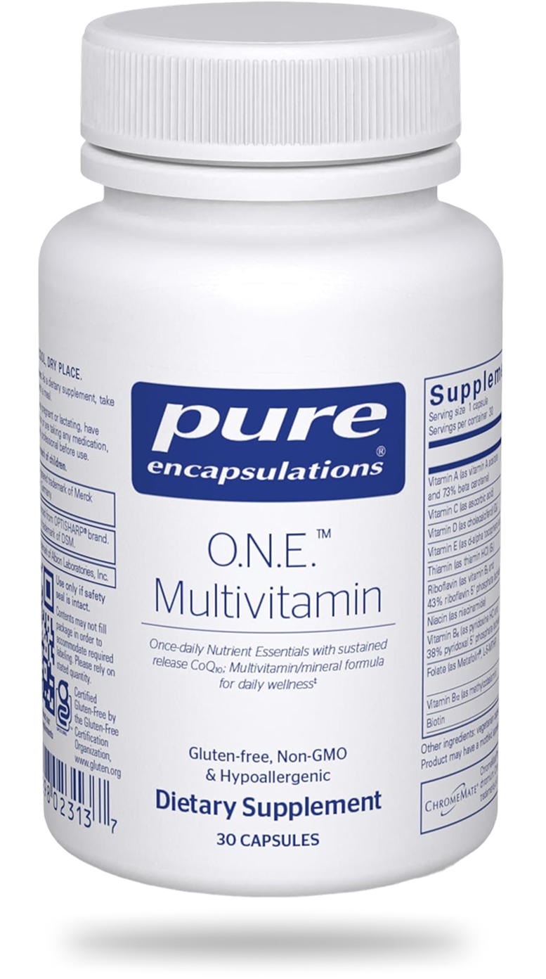Pure Encapsulations O.N.E. Multivitamin bottle containing 30 capsules