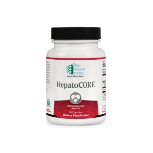 HepatoCORE dietary supplement bottle, 60 capsules, for cardiovascular health