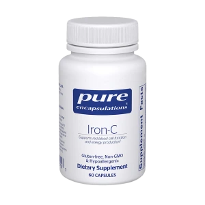 Pure Encapsulations Iron-C dietary supplement bottle, 60 capsules