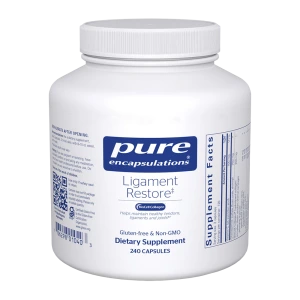 Pure Encapsulations Ligament Restore with BioSol Collagen dietary supplement bottle, 240 capsules