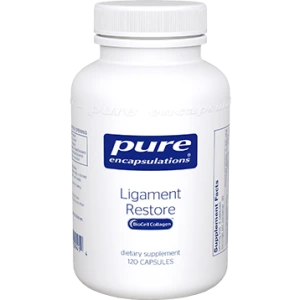 Pure Encapsulations Ligament Restore BioCell Collagen dietary supplement bottle, 120 capsules