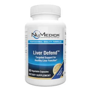 NuMedica Liver Defend dietary supplement bottle with 60 vegetable capsules