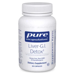 Pure Encapsulations Liver-G.I. Detox dietary supplement bottle with 60 capsules
