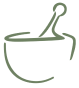 Mortar and pestle icon line drawing
