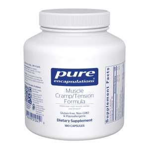 Pure Encapsulations Muscle Cramp/Tension Formula dietary supplement bottle, 180 capsules