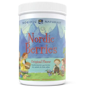 Nordic Naturals Nordic Berries Original Flavor multivitamin gummies bottle with 200 gummy berries